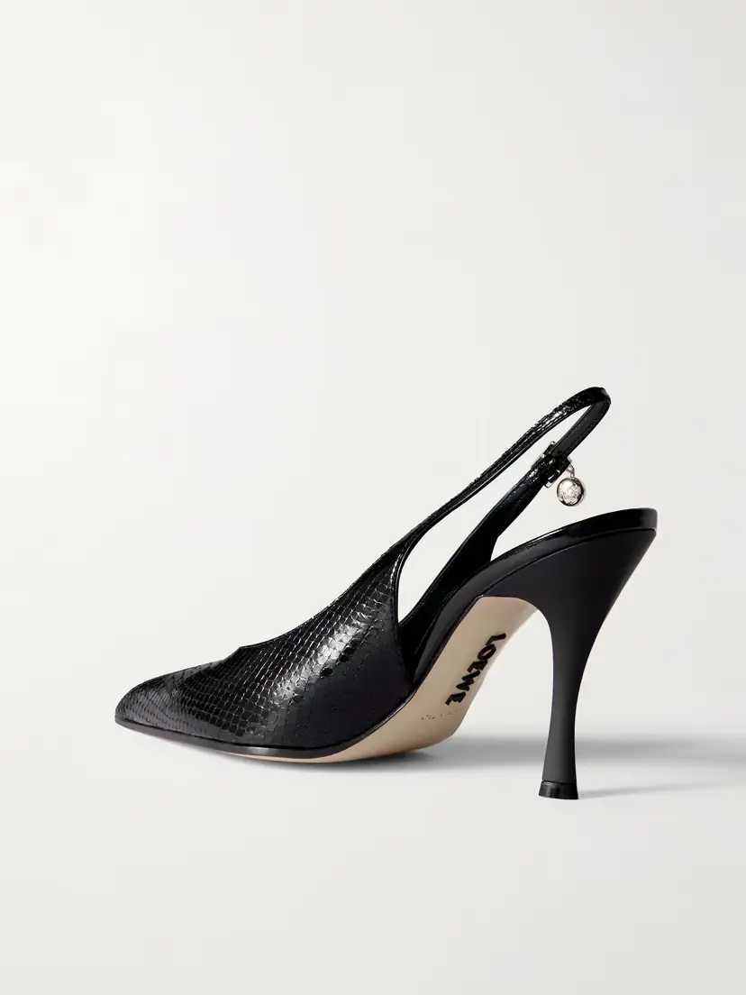 Loewe New Comic Embellished Paneled Leather Slingback Pumps | Thumbnail 3 Loewe New Comic Embellished Paneled Leather Slingback Pumps | Thumbnail 3
