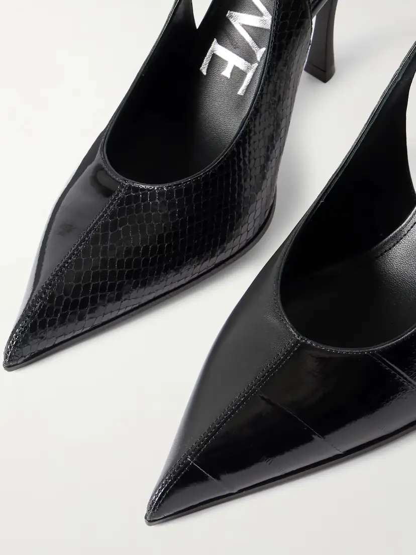 Loewe New Comic Embellished Paneled Leather Slingback Pumps | Thumbnail 4 Loewe New Comic Embellished Paneled Leather Slingback Pumps | Thumbnail 4