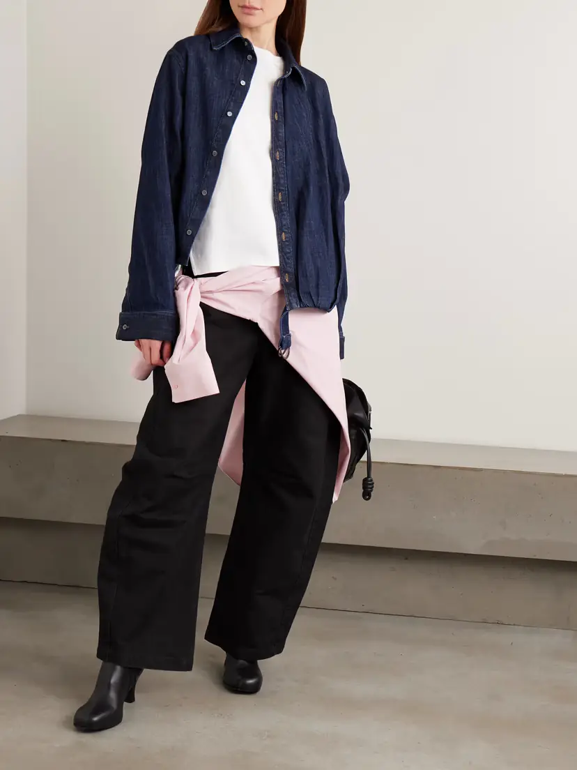 Loewe Belted Asymmetric Draped Denim Shirt | Thumbnail 2 Loewe Belted Asymmetric Draped Denim Shirt | Thumbnail 2
