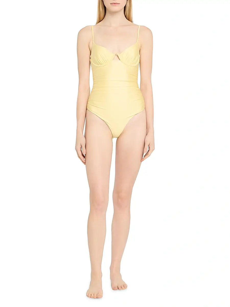 Simkhai Women's Laine Ruched Underwire One-Piece | Thumbnail 2 Simkhai Women's Laine Ruched Underwire One-Piece | Thumbnail 2