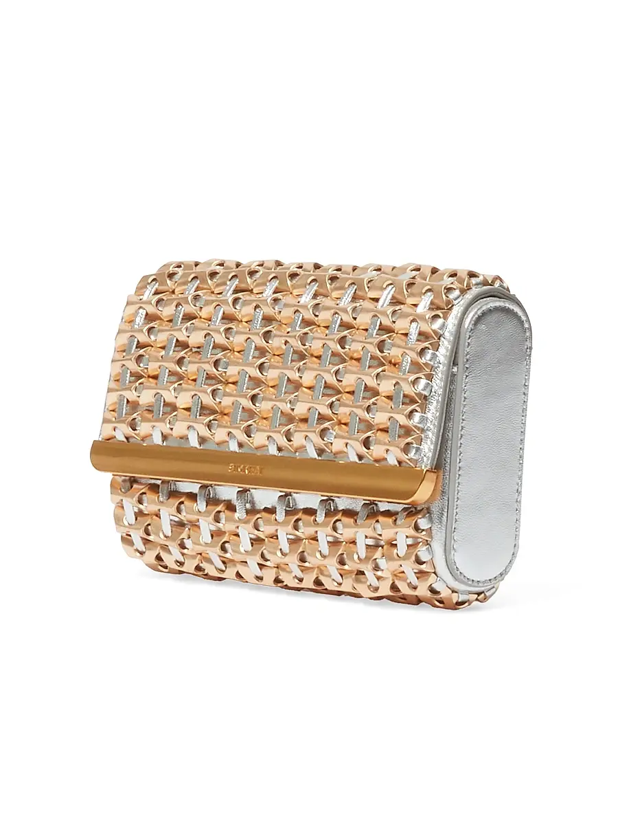 SIMKHAI Women's Rola Beaded Metallic Leather Convertible Clutch - Silver | Thumbnail 2 SIMKHAI Women's Rola Beaded Metallic Leather Convertible Clutch - Silver | Thumbnail 2