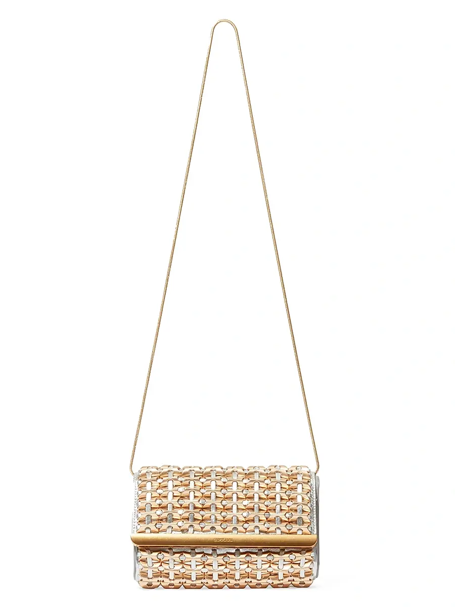 SIMKHAI Women's Rola Beaded Metallic Leather Convertible Clutch - Silver | Thumbnail 4 SIMKHAI Women's Rola Beaded Metallic Leather Convertible Clutch - Silver | Thumbnail 4