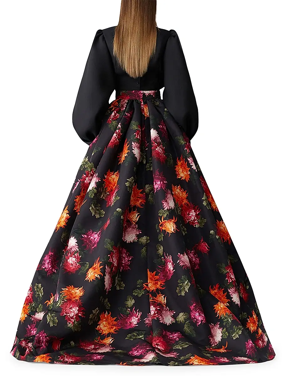 Carolina Herrera Women's Floral Faille Ball Skirt | Thumbnail 4 Carolina Herrera Women's Floral Faille Ball Skirt | Thumbnail 4
