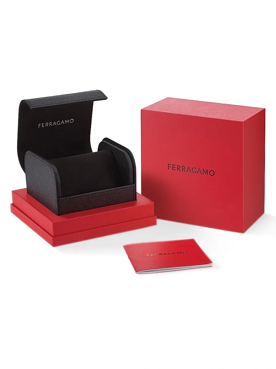 FERRAGAMO Men's Ren Rose Goldtone-Plated & Silicone Strap Watch/43MM - Black With Gold | Thumbnail 5 FERRAGAMO Men's Ren Rose Goldtone-Plated & Silicone Strap Watch/43MM - Black With Gold | Thumbnail 5