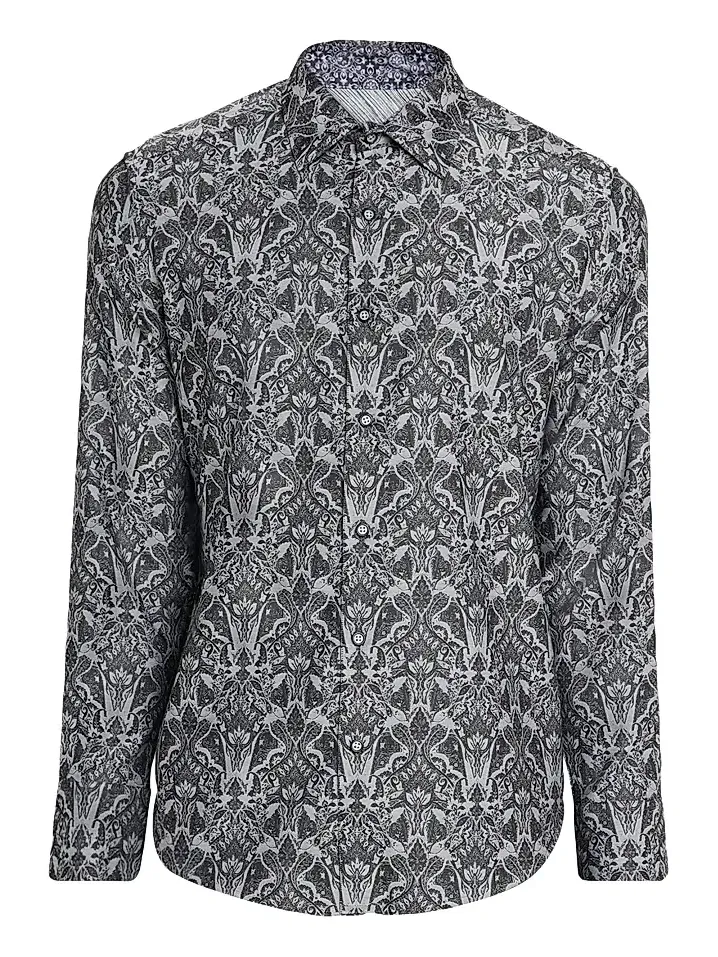 Men's Highland Damask Button-Front Shirt Men's Highland Damask Button-Front Shirt