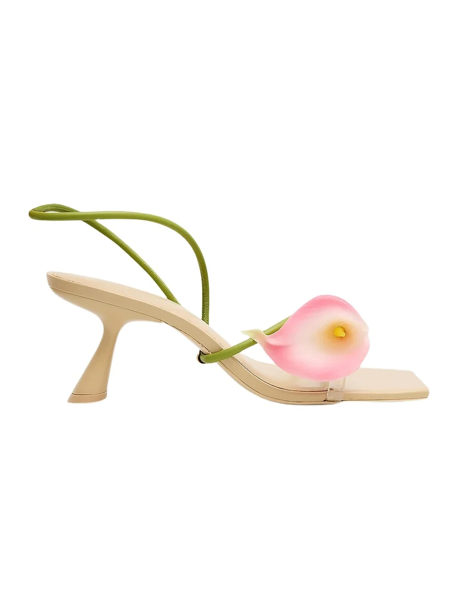 Women's Ria 65MM Calla Lily Leather Slingback Sandals Women's Ria 65MM Calla Lily Leather Slingback Sandals