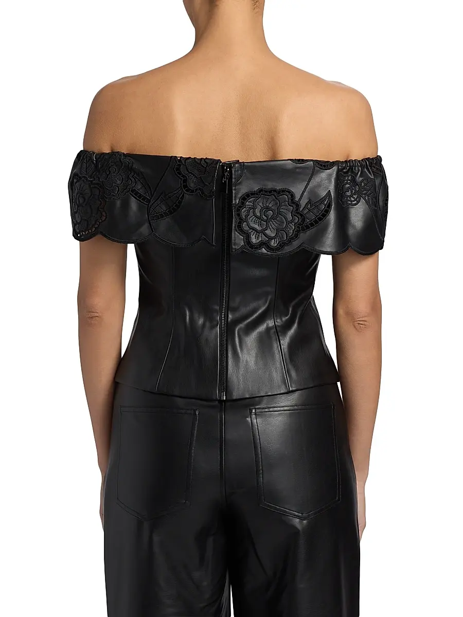 Toccin Women's Mariana Faux-Leather Off-the-Shoulder Top | Thumbnail 5 Toccin Women's Mariana Faux-Leather Off-the-Shoulder Top | Thumbnail 5