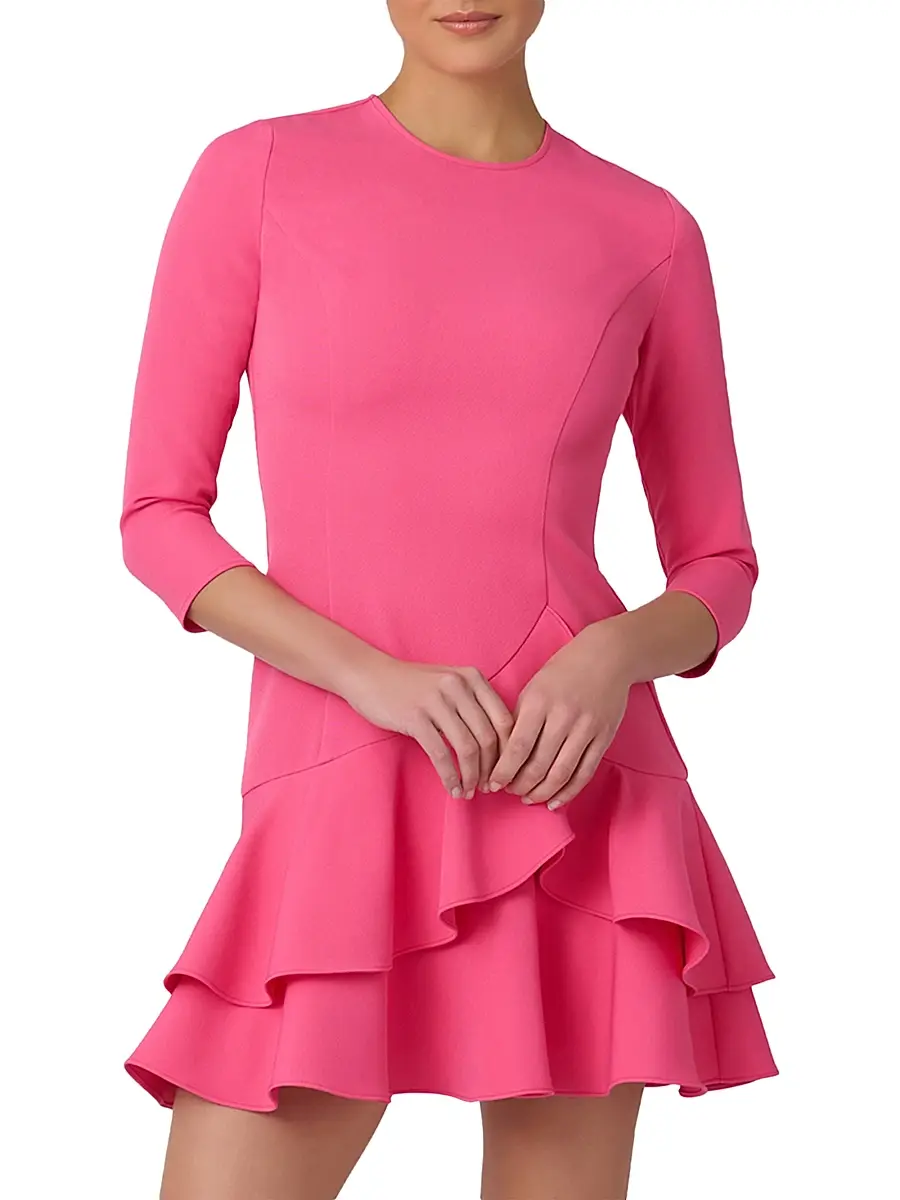 Shoshanna Women's Nessa Ruffled Crepe Minidress | Thumbnail 2 Shoshanna Women's Nessa Ruffled Crepe Minidress | Thumbnail 2