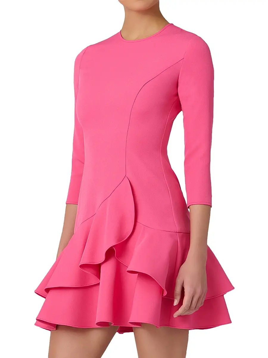 Shoshanna Women's Nessa Ruffled Crepe Minidress | Thumbnail 4 Shoshanna Women's Nessa Ruffled Crepe Minidress | Thumbnail 4