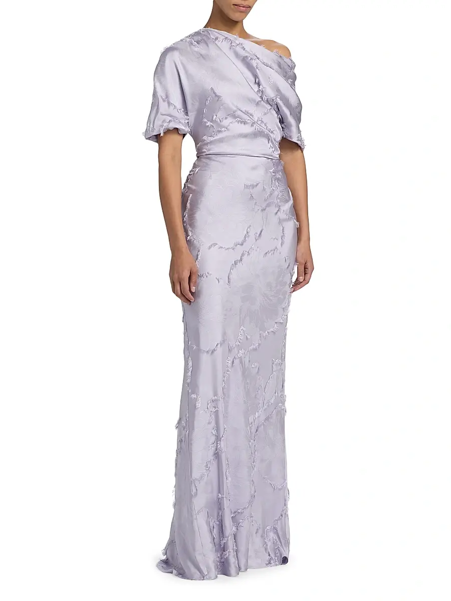 Amsale Women's Satin One-Shoulder Gown | Thumbnail 4 Amsale Women's Satin One-Shoulder Gown | Thumbnail 4