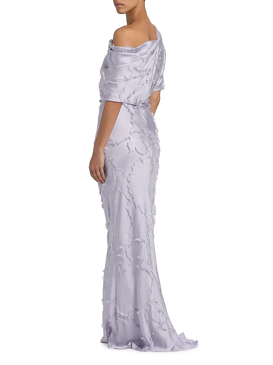 Amsale Women's Satin One-Shoulder Gown | Thumbnail 5 Amsale Women's Satin One-Shoulder Gown | Thumbnail 5