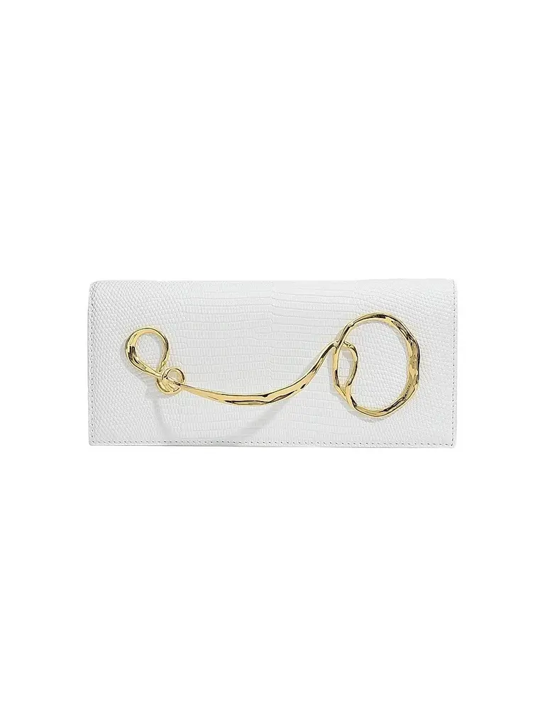 ALEXIS BITTAR Women's Lizard-Embossed Leather Clutch - Pearl | Image 1 ALEXIS BITTAR Women's Lizard-Embossed Leather Clutch - Pearl | Image 1