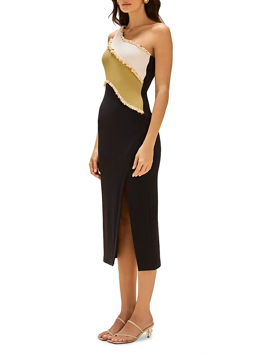 PatBo Women's Jade Colorblocked One-Shoulder Midi-Dress | Thumbnail 4 PatBo Women's Jade Colorblocked One-Shoulder Midi-Dress | Thumbnail 4