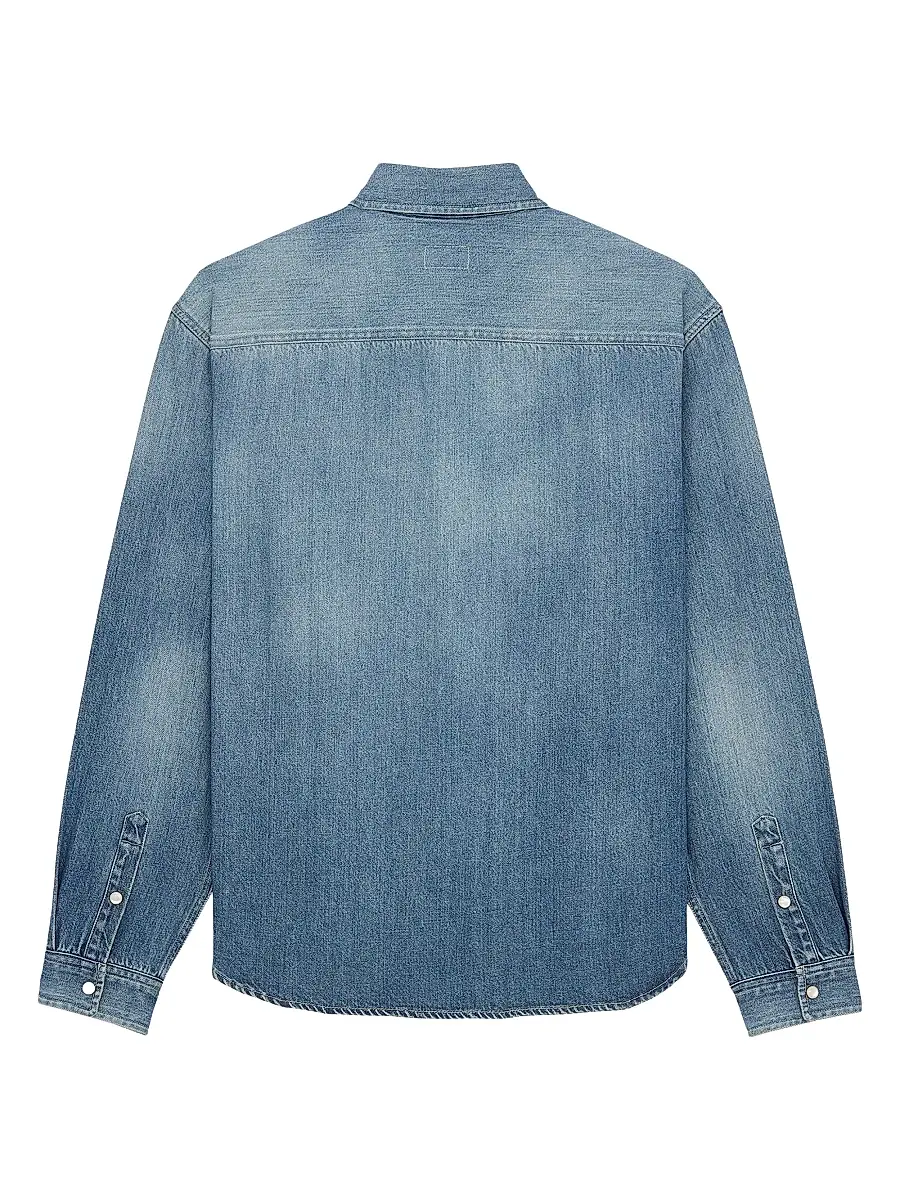 Saint Laurent Men's Cassandre Jean Shirt in Horizon Denim - Horizon Blue | Thumbnail 2 Saint Laurent Men's Cassandre Jean Shirt in Horizon Denim - Horizon Blue | Thumbnail 2