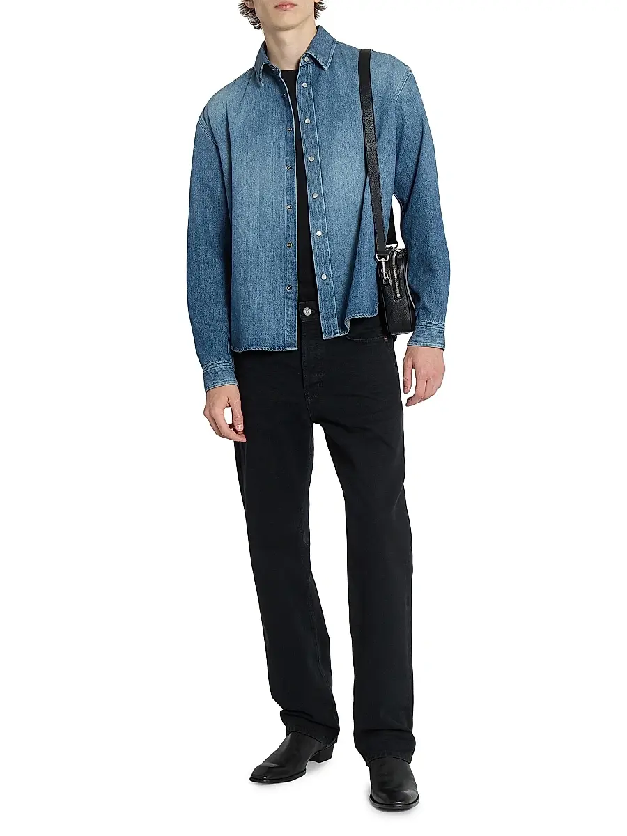 Saint Laurent Men's Cassandre Jean Shirt in Horizon Denim - Horizon Blue | Thumbnail 7 Saint Laurent Men's Cassandre Jean Shirt in Horizon Denim - Horizon Blue | Thumbnail 7