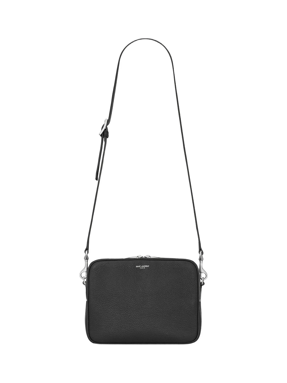 Saint Laurent Men's Small Camera Bag in Grained Leather - Black