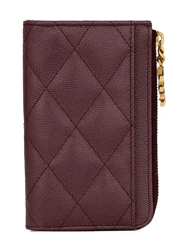 Women's Cassandre Bijou Zip Card Case in Grain De Poudre Leather Women's Cassandre Bijou Zip Card Case in Grain De Poudre Leather