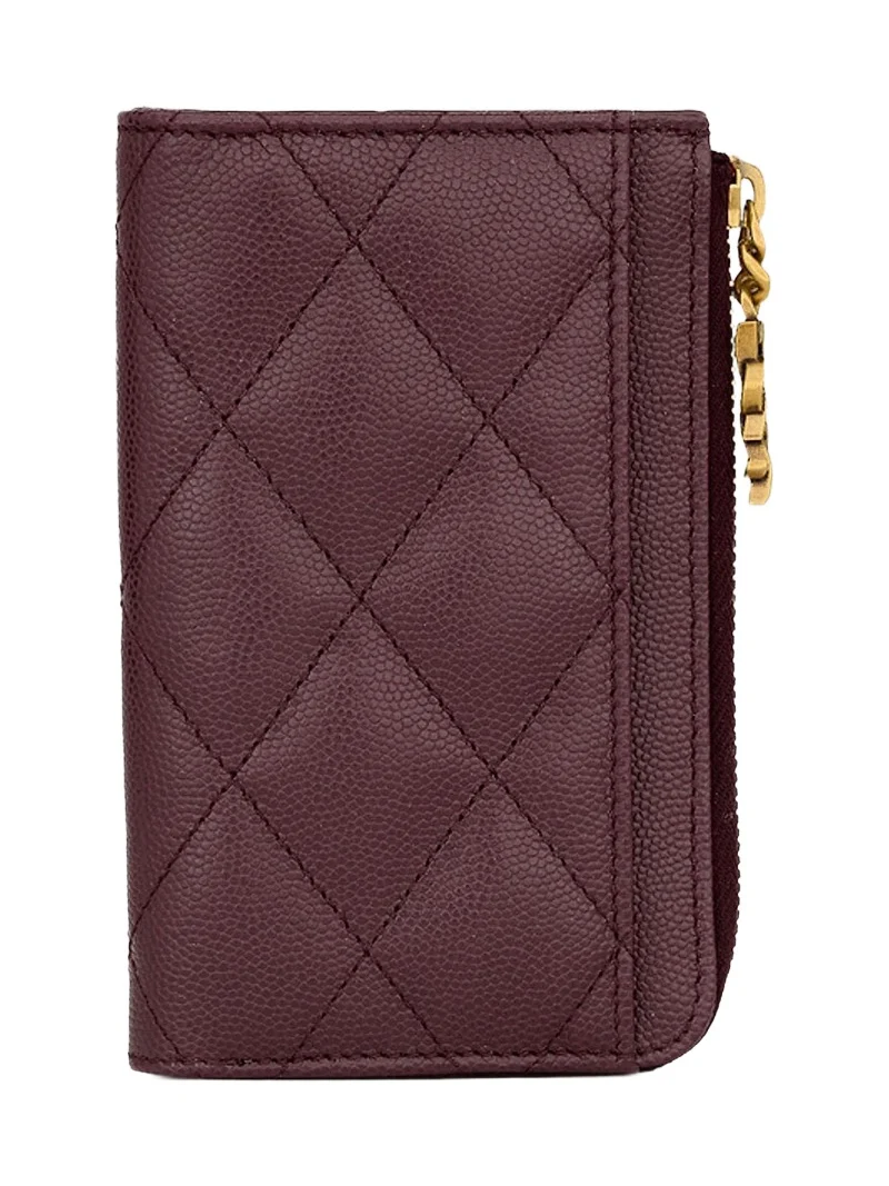 Women's Cassandre Bijou Zip Card Case in Grain De Poudre Leather Women's Cassandre Bijou Zip Card Case in Grain De Poudre Leather