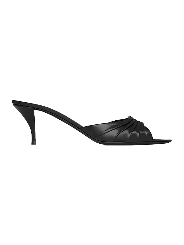 Women's Babylone Mules in Smooth Leather - Black