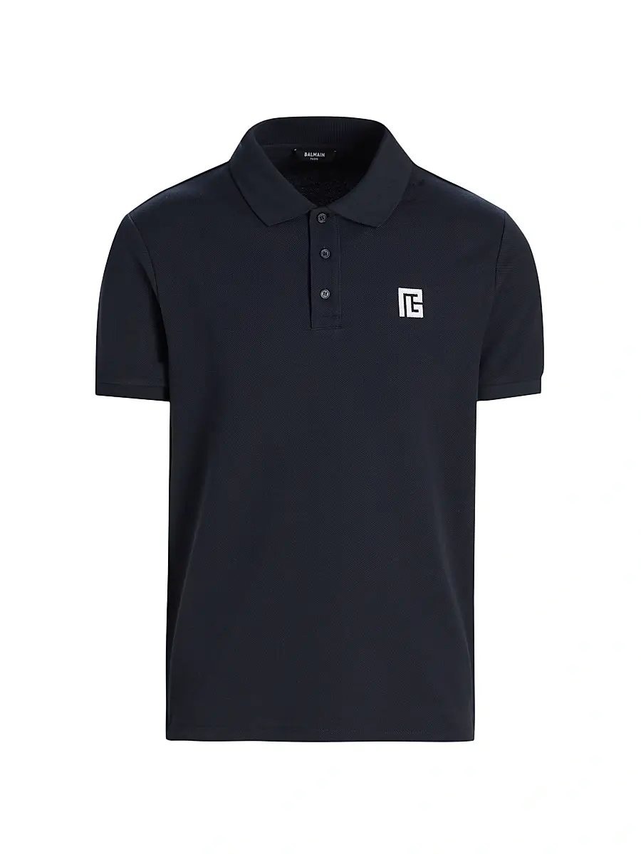 Men's Monogram Embroidered Polo Shirt - Siv Marine Blanc Men's Monogram Embroidered Polo Shirt - Siv Marine Blanc