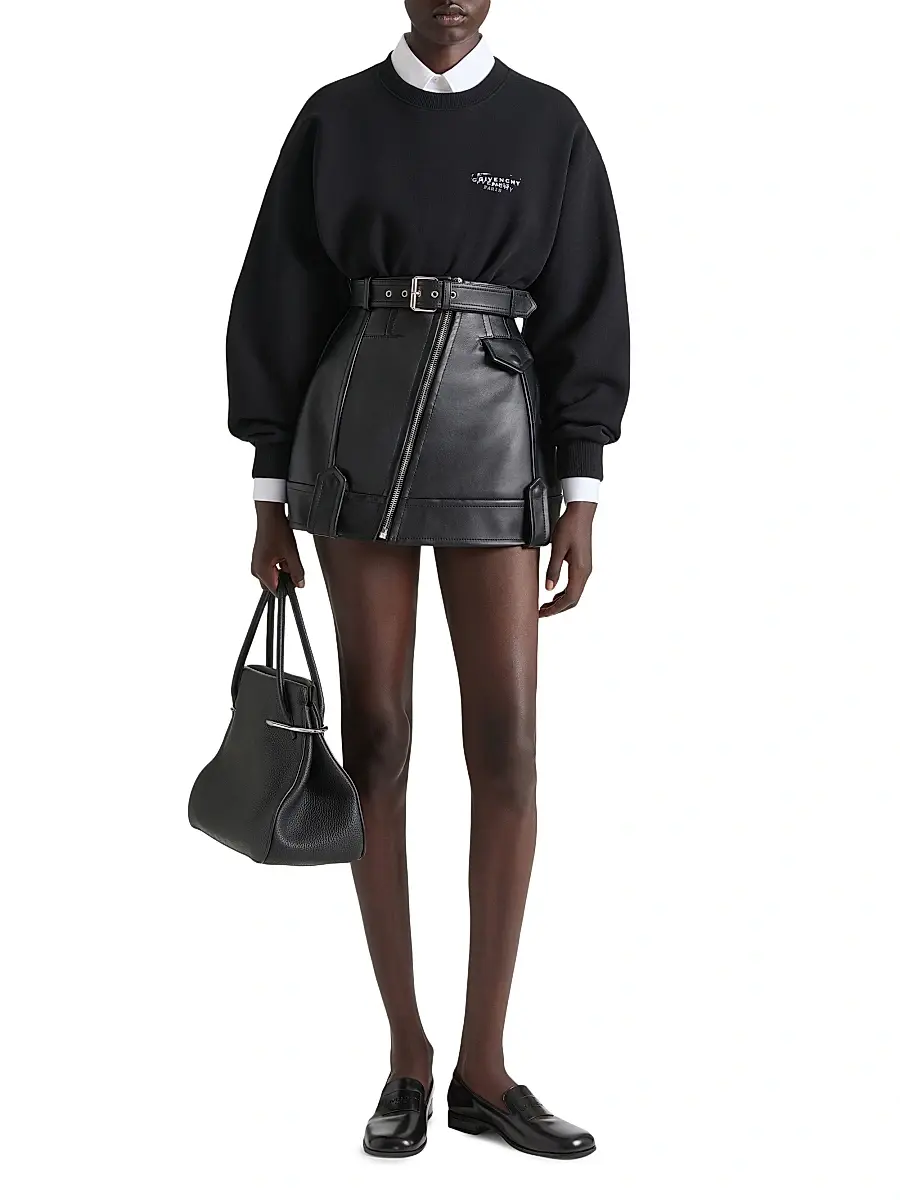 Givenchy Women's Mini Biker Skirt in Nappa Leather - Black | Thumbnail 2 Givenchy Women's Mini Biker Skirt in Nappa Leather - Black | Thumbnail 2