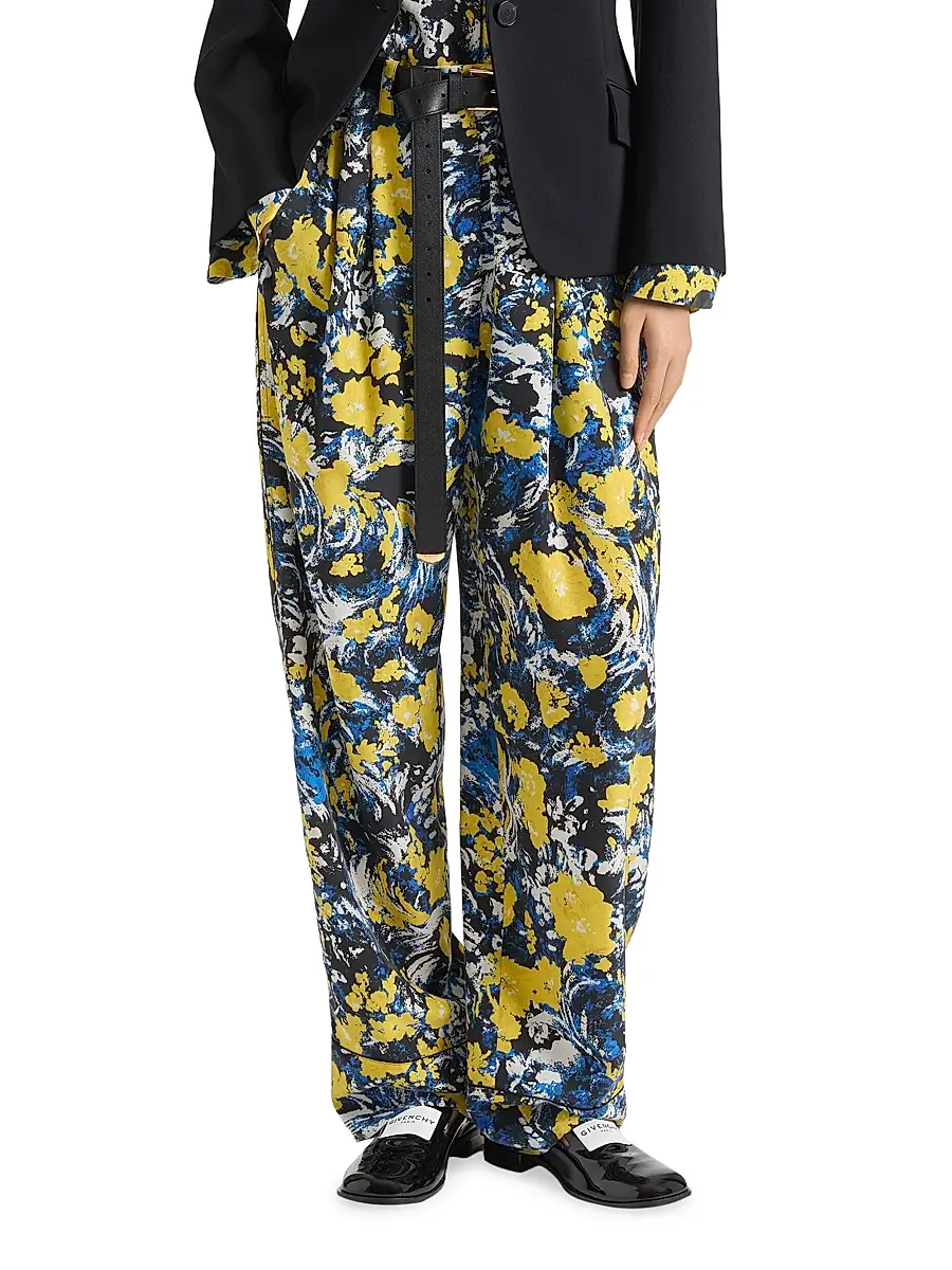 Givenchy Women's Pyjama Pants in Viscose with Floral Print | Thumbnail 2 Givenchy Women's Pyjama Pants in Viscose with Floral Print | Thumbnail 2