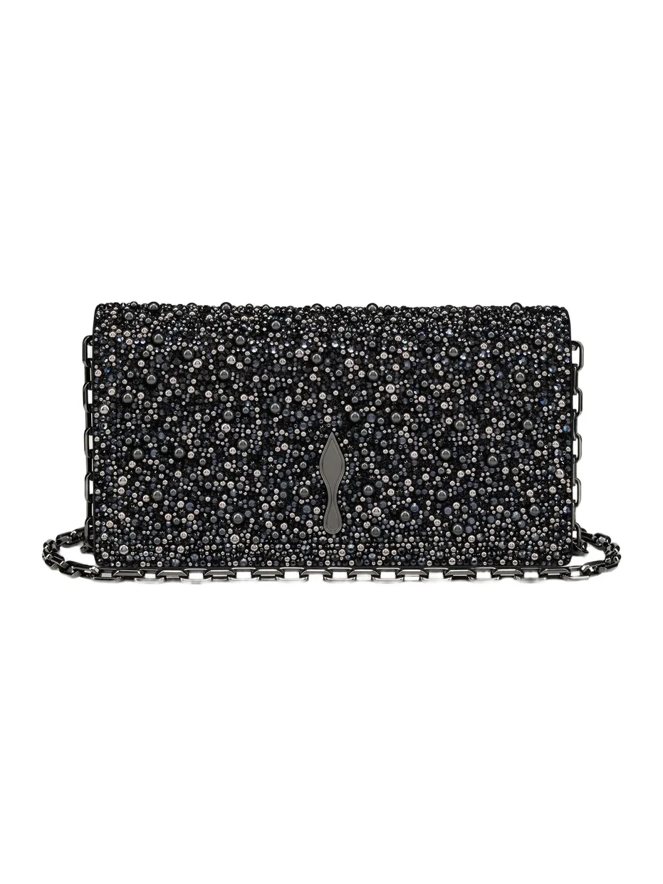 Christian Louboutin Women's Bettina Suede Strass and Pearls Clutch - Black