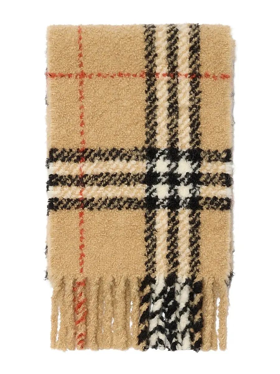 Burberry Men's Check Alpaca-Wool Bouclé Scarf | Thumbnail 3