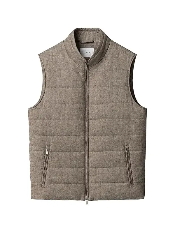 Eton Men's Quilted Wool Zip-Front Vest