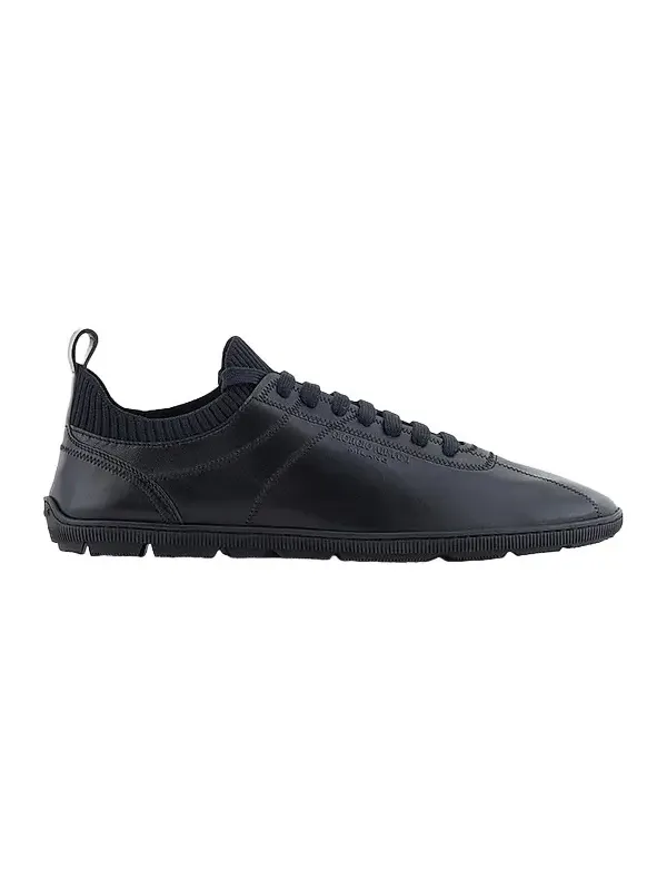 Men's Leather Knit-Lining Low-Top Sneakers