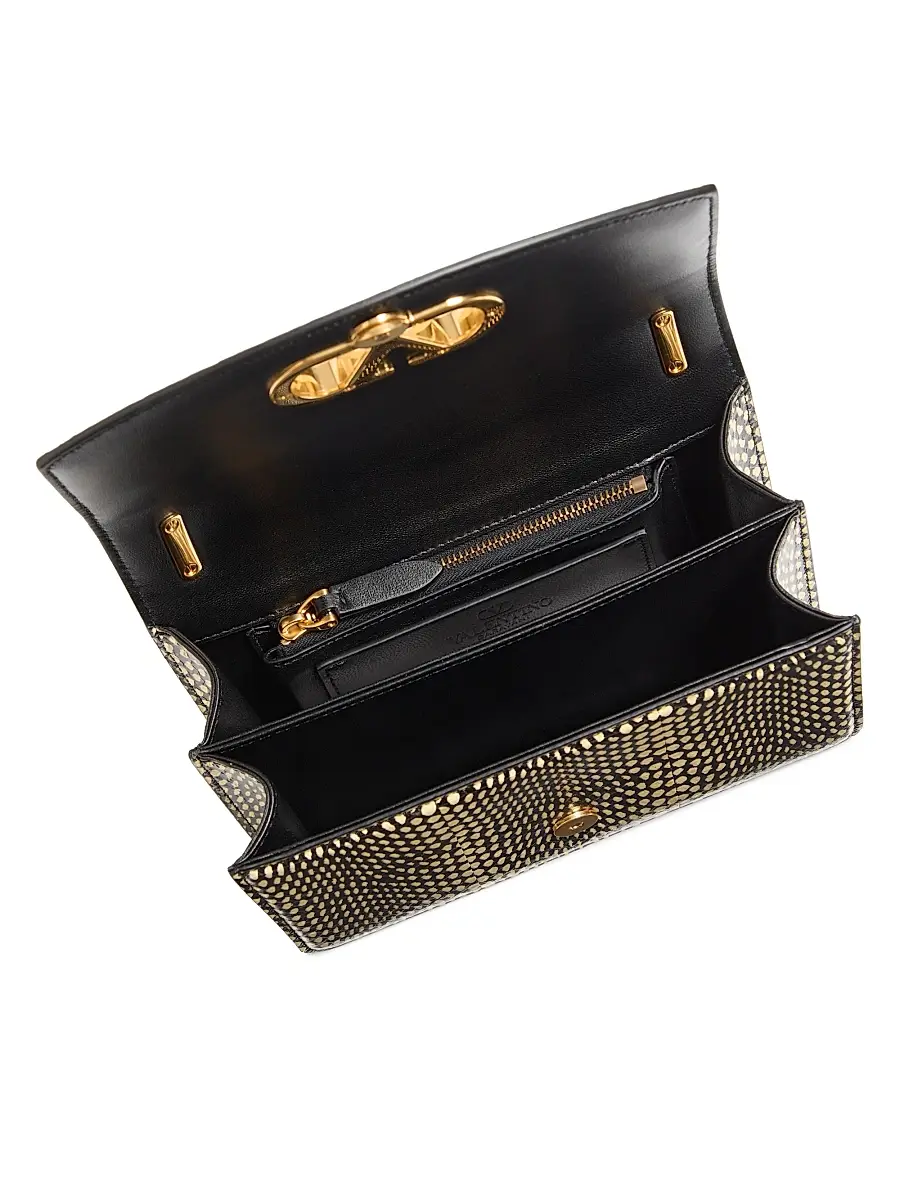 Valentino Garavani Women's Vain Elaphe Leather Shoulder Bag with Cobra Print - Black Multicolor | Thumbnail 5