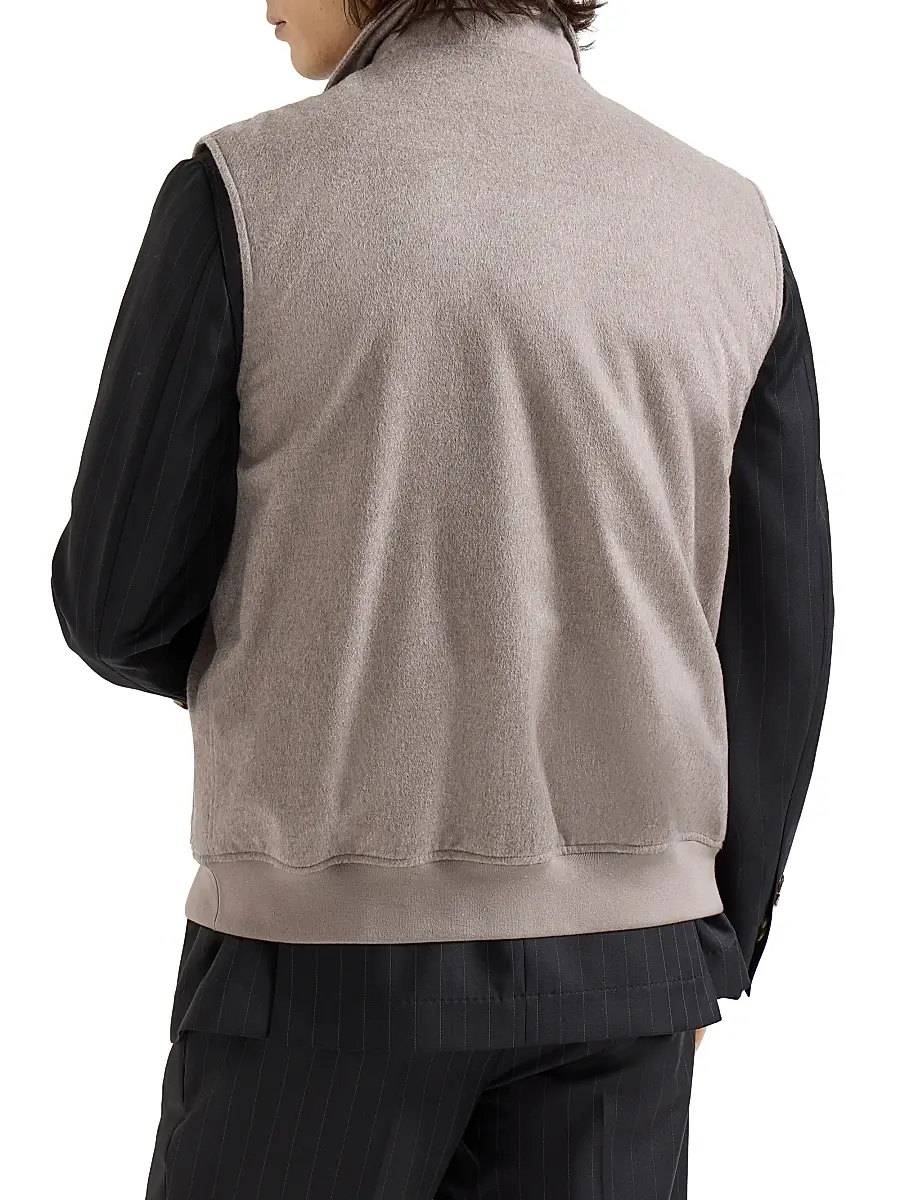 Brunello Cucinelli Men's Lightweight Cashmere Flannel Vest with Thermore Padding | Thumbnail 3 Brunello Cucinelli Men's Lightweight Cashmere Flannel Vest with Thermore Padding | Thumbnail 3