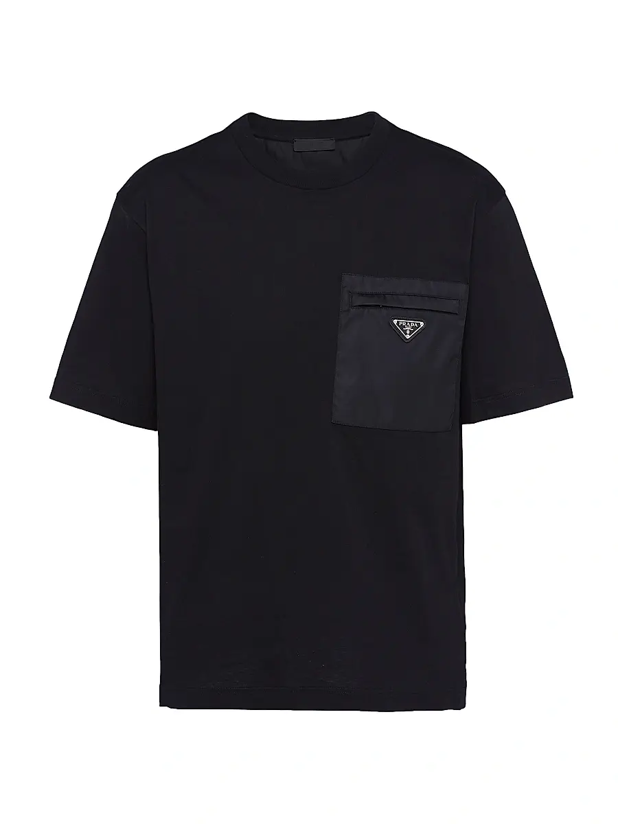 Prada Men's Re-Nylon and Jersey T-Shirt | Image 1 Prada Men's Re-Nylon and Jersey T-Shirt | Image 1