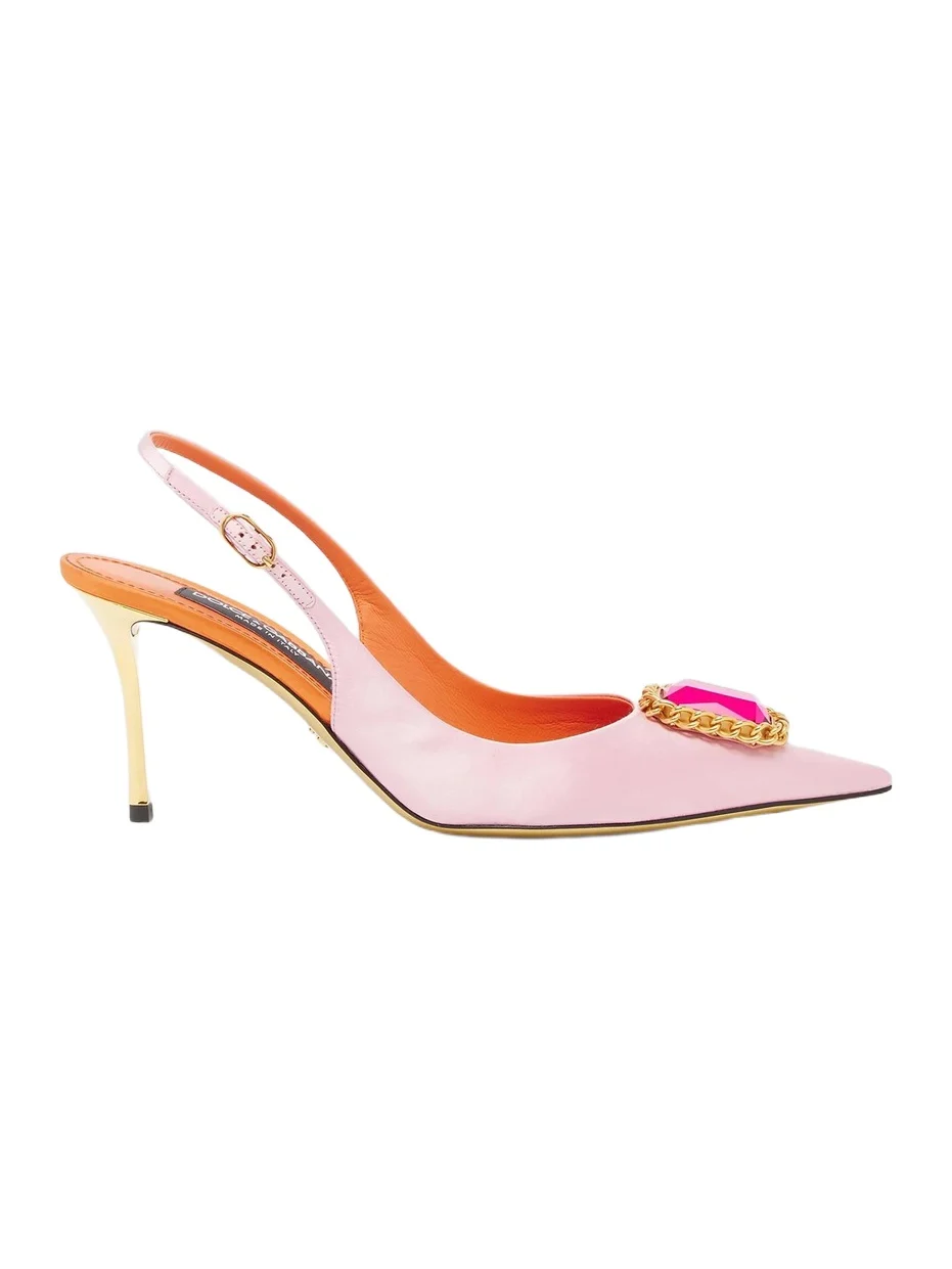 Women's Crystal-Embellished Satin Slingback Pumps Women's Crystal-Embellished Satin Slingback Pumps