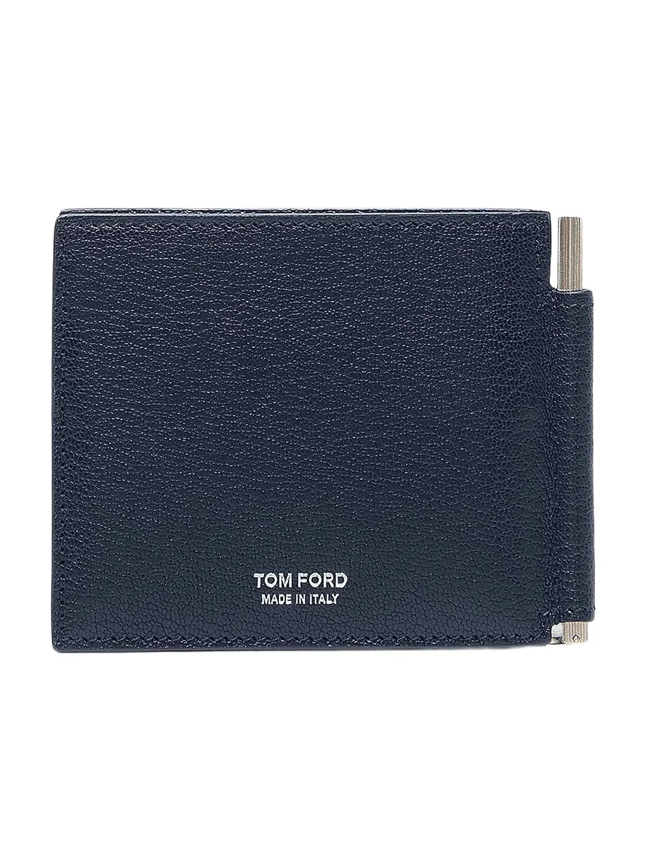 Men's Elongated T-Line Leather Money Clip Wallet Men's Elongated T-Line Leather Money Clip Wallet