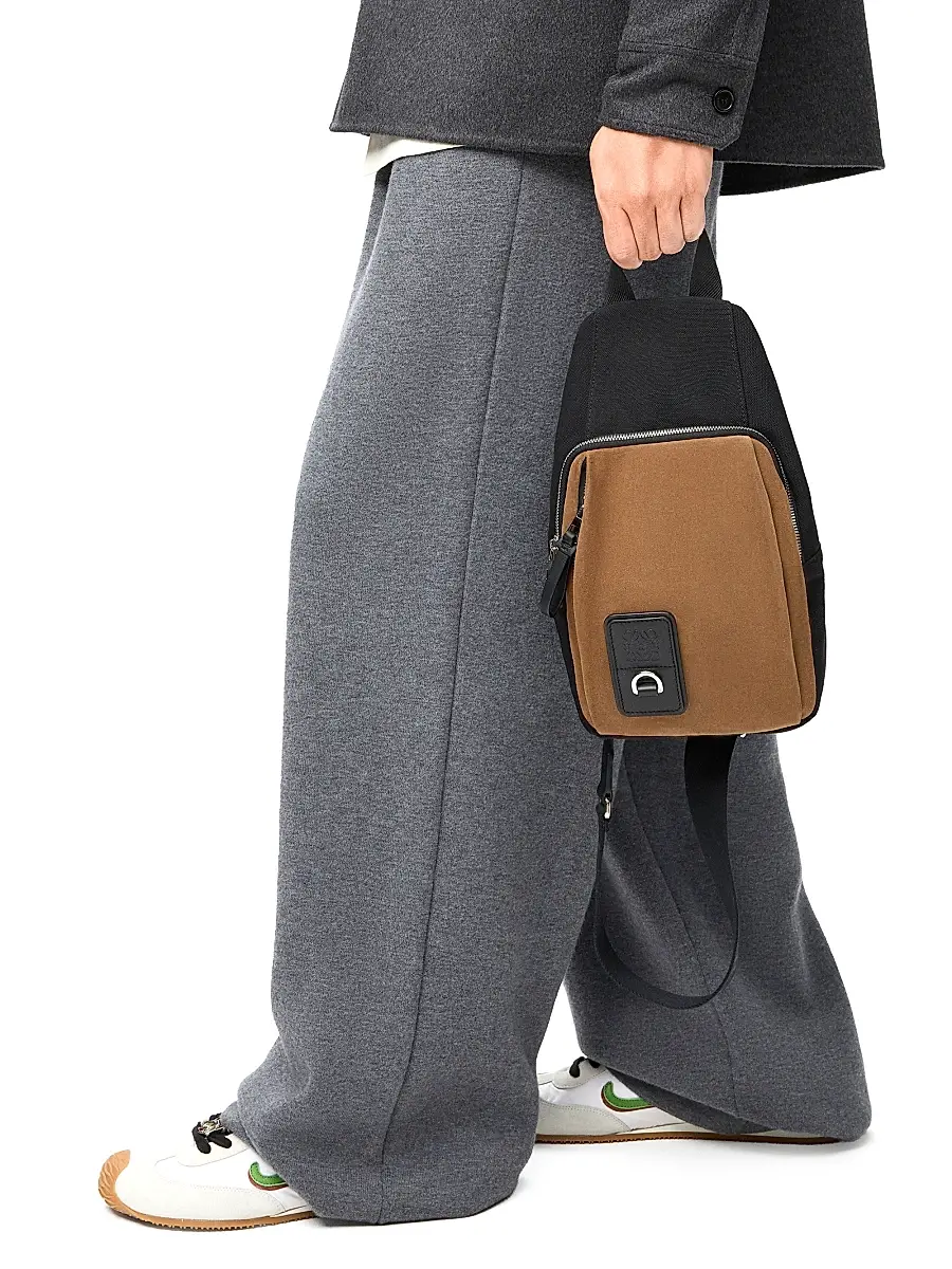 LOEWE Men's Flex Sling Bag - Black Dark Gold | Thumbnail 2 LOEWE Men's Flex Sling Bag - Black Dark Gold | Thumbnail 2