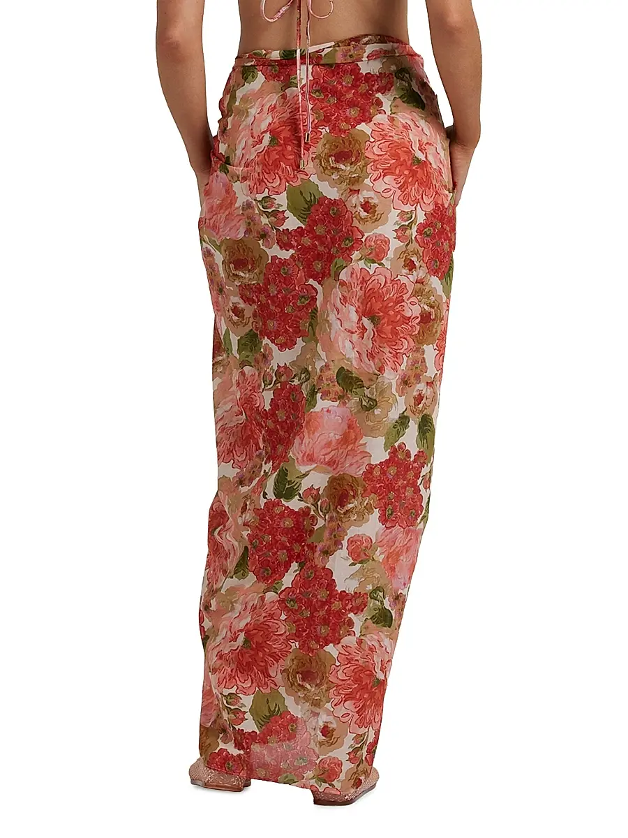 Peony Women's Tapestry Floral Cotton Sarong | Thumbnail 4 Peony Women's Tapestry Floral Cotton Sarong | Thumbnail 4