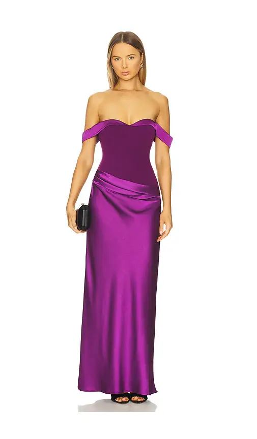 Runaway The Label Ebony Off Shoulder Maxi Dress