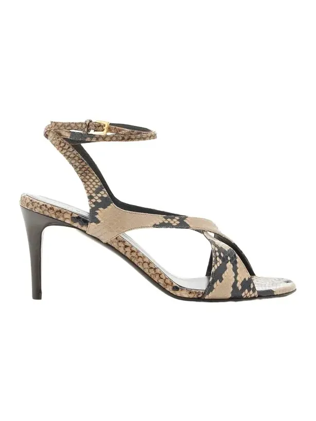 Liria Python-Effect Leather Sandals