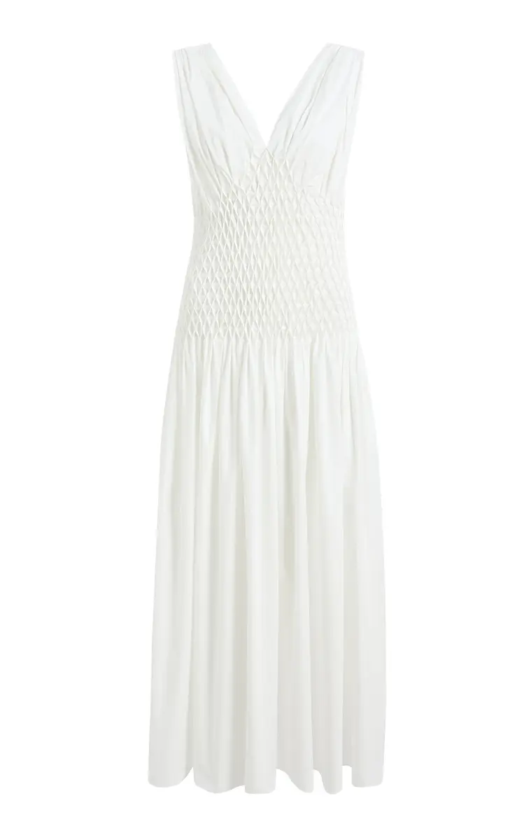 Khaite Nola Cotton Poplin Maxi Dress | Image 1 Khaite Nola Cotton Poplin Maxi Dress | Image 1