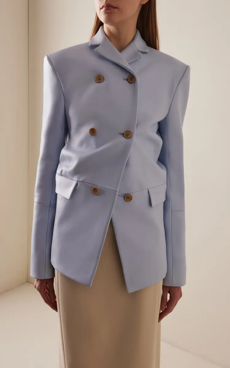 Khaite Rolo Draped Plonge Leather Jacket | Thumbnail 3 Khaite Rolo Draped Plonge Leather Jacket | Thumbnail 3