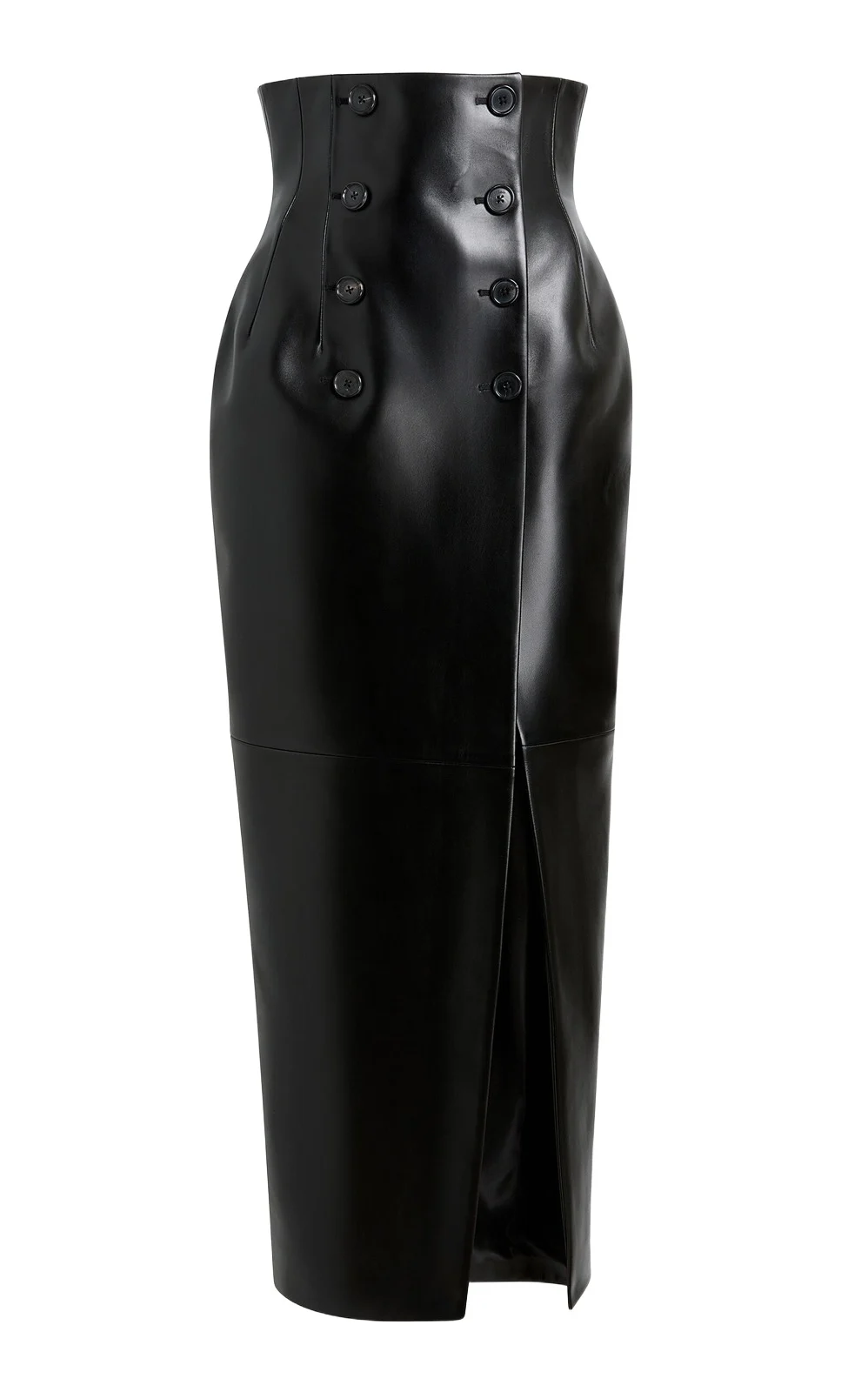 Luiza Highrise Plonge Leather Skirt
