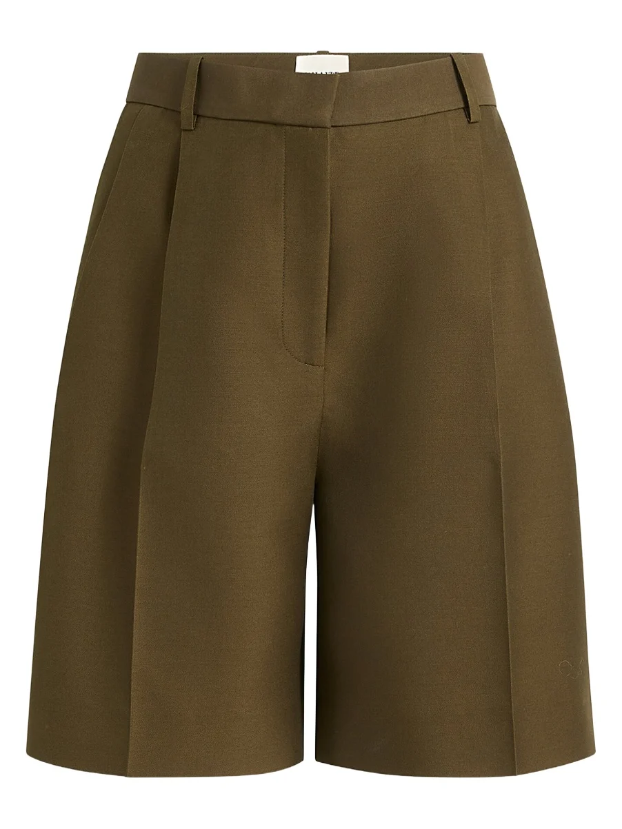 Khaite Auggie Wool-Silk Knee-Length Shorts