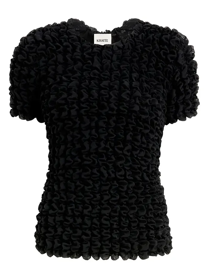 Polly Smocked Silk-Chiffon Top Polly Smocked Silk-Chiffon Top