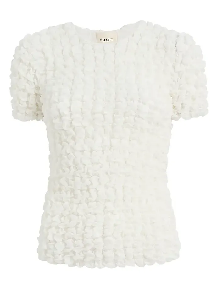 Polly Smocked Silk-Chiffon Top Polly Smocked Silk-Chiffon Top