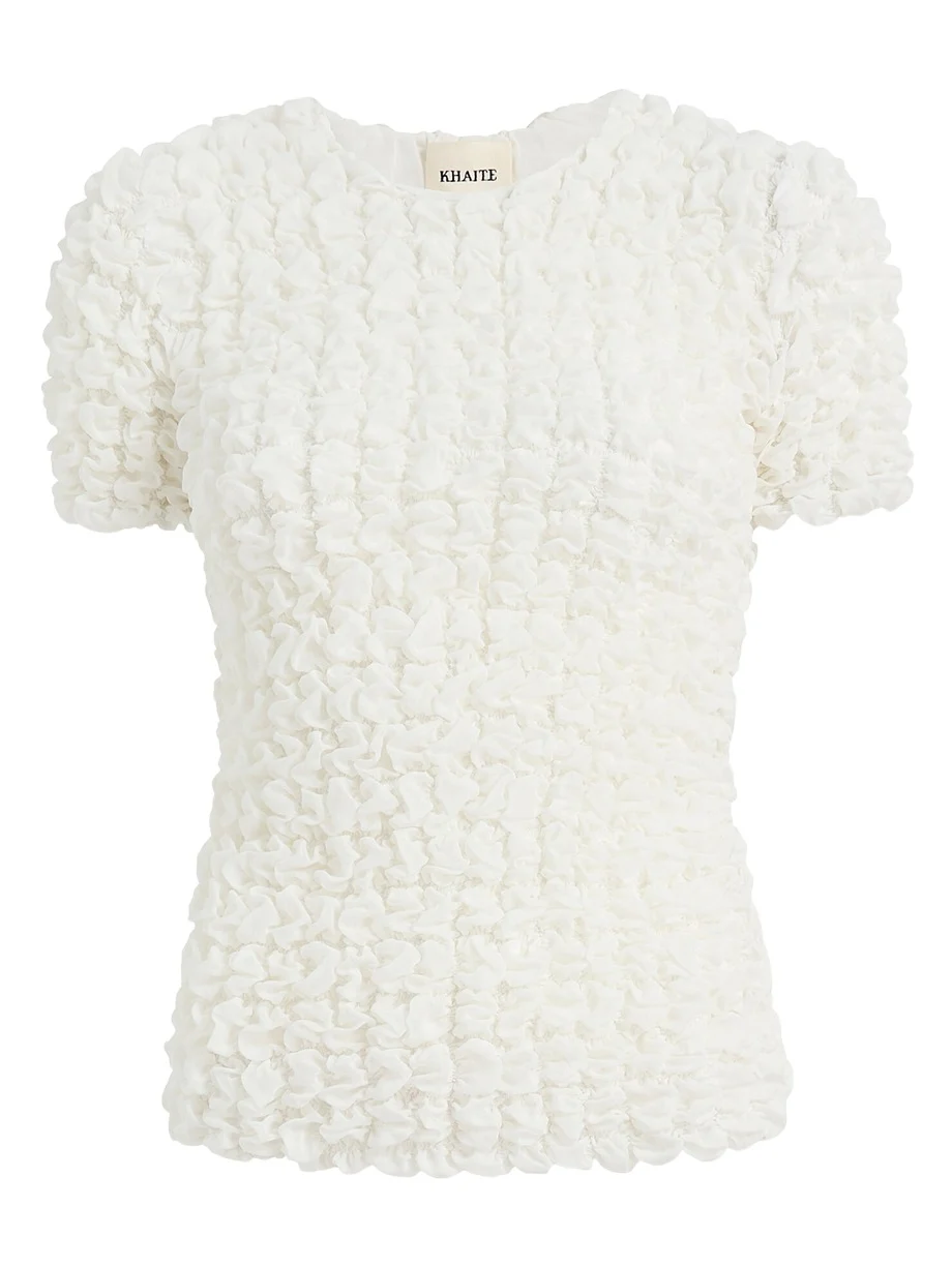 Polly Smocked Silk-Chiffon Top Polly Smocked Silk-Chiffon Top