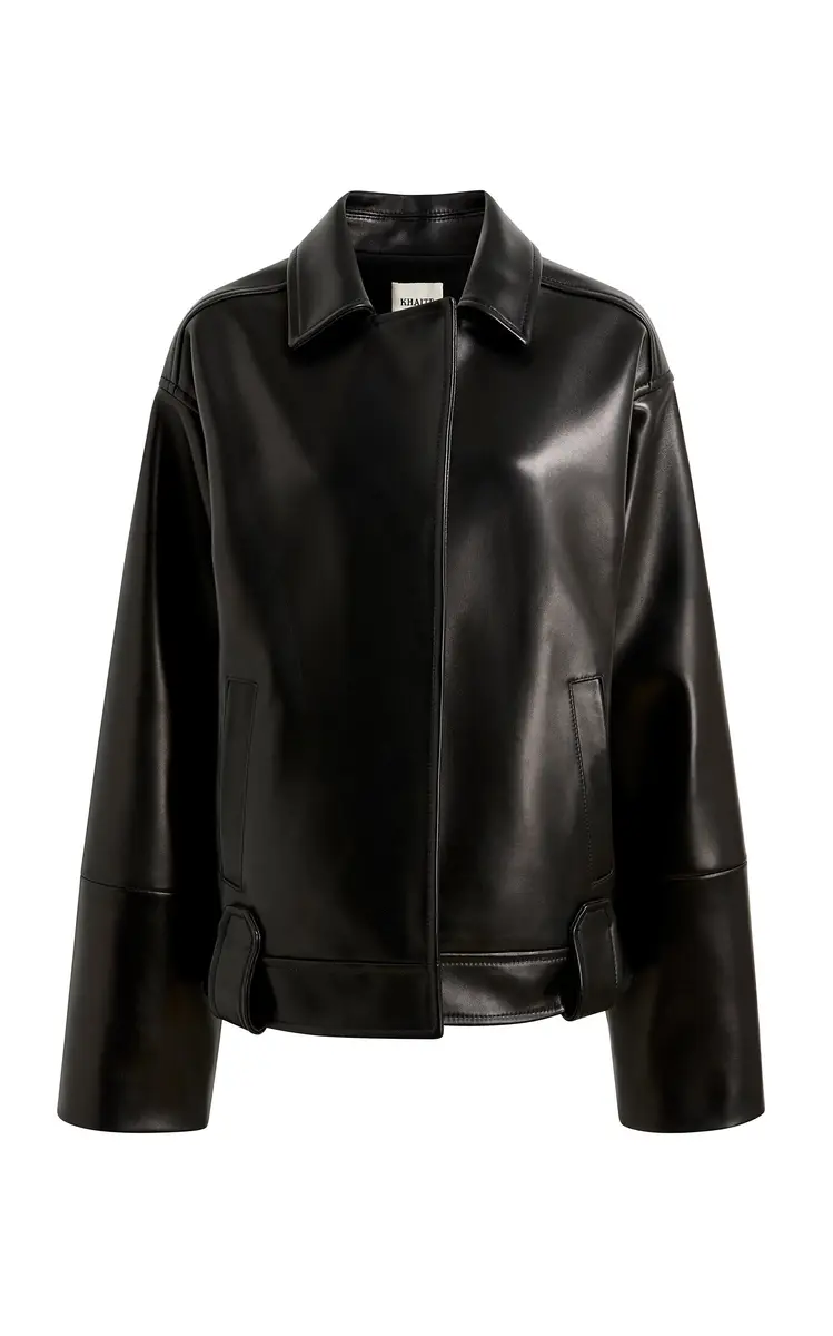 Khaite Alder Plonge Leather Jacket | Thumbnail 2 Khaite Alder Plonge Leather Jacket | Thumbnail 2