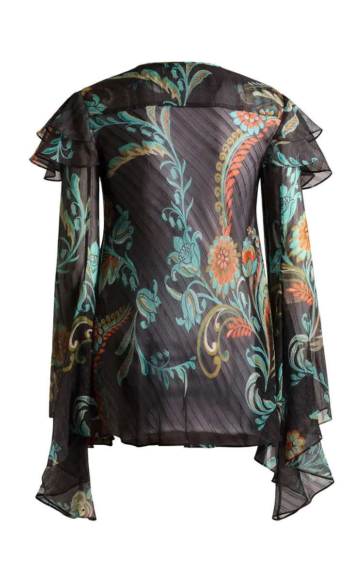 Etro Ruffled Silk Top | Thumbnail 3