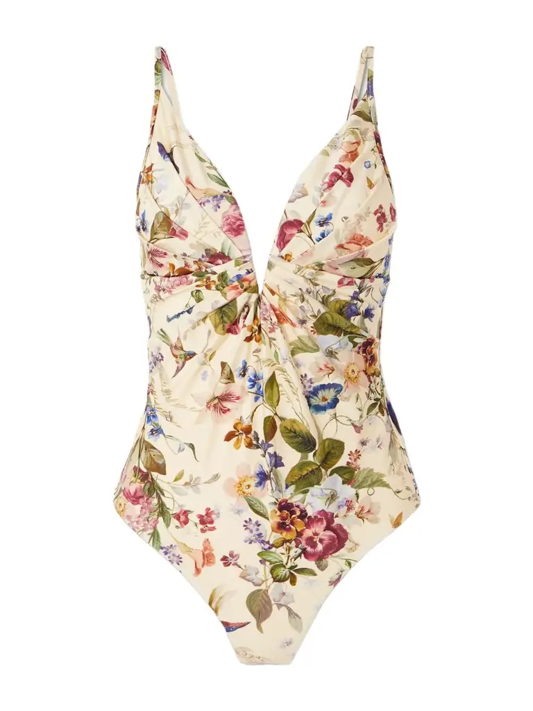 Patience Pleated Floral-print Swimsuit Patience Pleated Floral-print Swimsuit