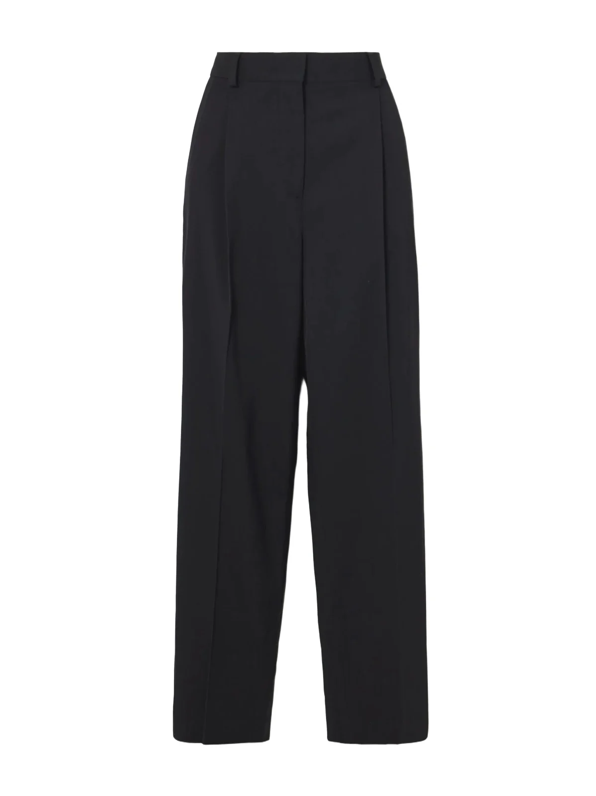 Pleated Twill Straight-leg Pants
